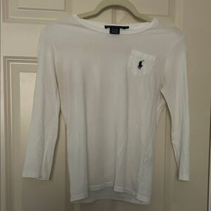 Ralph Lauren White Crew Neck Top